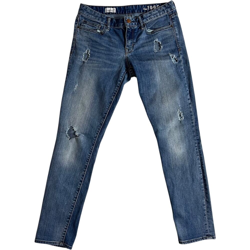 Gap 1969 Always Skinny Jeans Size 29 Distressed Medium Wash